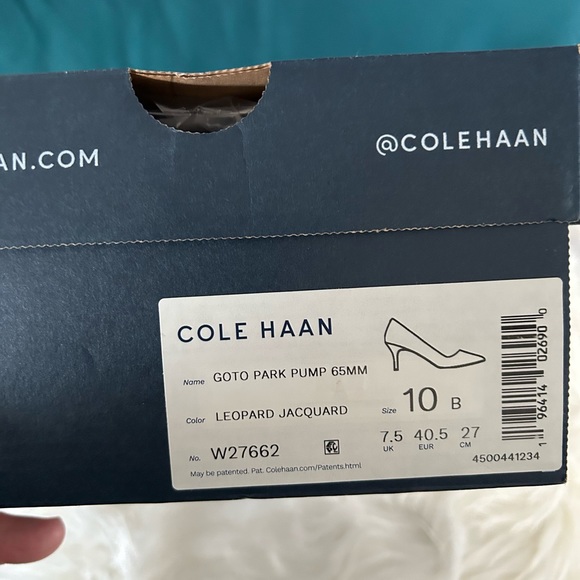 Brand new in box Cole Haan leopard print heels, size 10B - Picture 8 of 9